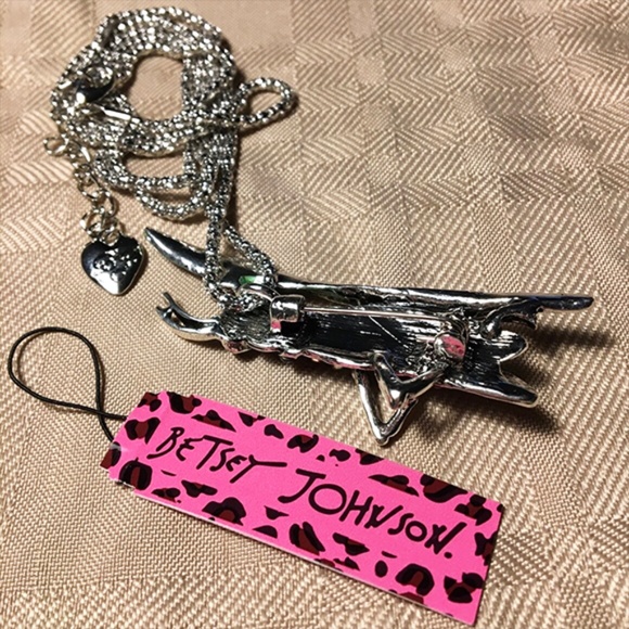 Grasshopper Locust Necklace On Leaf - Pink Amber Crystal Silver Alloy Metal - Picture 4 of 4